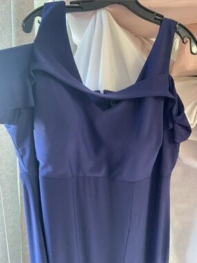 NW WOMEN Elegant Navy Off-Shoulder Women’s Dress